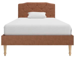 Cadru de pat, maro, 90 x 200 cm, material textil
