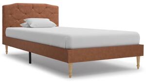 Cadru de pat, maro, 90 x 200 cm, material textil