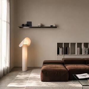 Lucande Lampadar LED Sansibar, bej, 110 cm, dimabil, reglabil, Bej, dormitor, Țesătură / Textil, Design