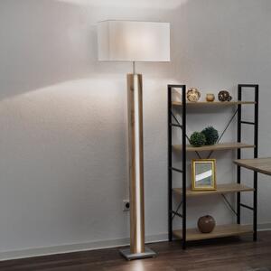 Globo Lampadar Forest, lemn/bej, material textil, E27 + LED, dimabil, reglabil, Bej, Camera de zi / sufragerie, Lemn