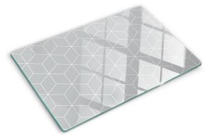 Tocător din sticlă Grilă geometrică hexagonală
