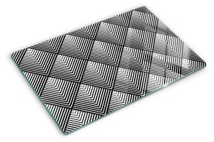 Tocător din sticlă Geometrie în alb și negru