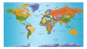 Fototapet XXL - World Map: Colourful Geography II