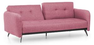 Canapea extensibila Ron Sofabed, Futon, 3 locuri, 190x125 cm, metal, rosu grizzled