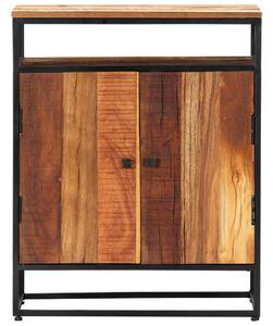 Dulap lateral, 60 x 35 x 76 cm, lemn masiv reciclat și oțel