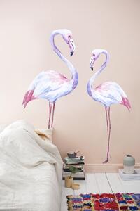Autocolant perete flamingo alb