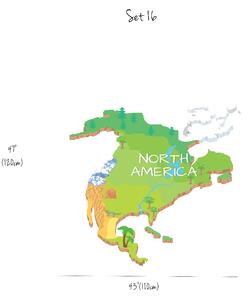 Autocolant perete Harta Americii de Nord