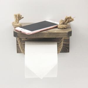 Raft perete, Suport hartie igienica, Elegant Form, UnicUtil, 17 x 10 x 10 cm, Nuc