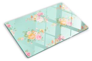 Tocător de bucătărie Model floral în culori pastelate