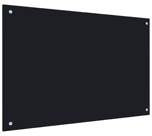 Panou antistropi de bucătărie, negru 90x60 cm sticlă securizată