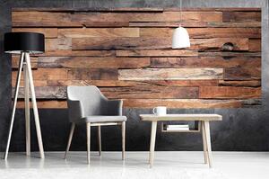 Fototapet perete în design din lemn