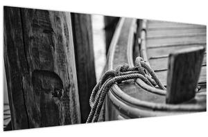 Tablou - O barcă legată (120x50 cm)