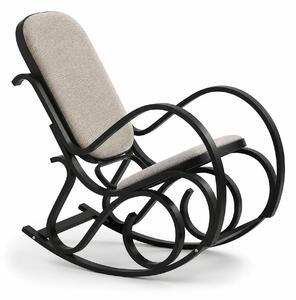 Scaun balansoar rustic MAX BIS PLUS, maro/wenge, stofa/lemn indoit, 52