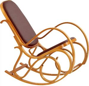 Scaun balansoar rustic MAX BIS PLUS, maro inchis/stejar auriu, piele e