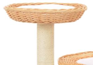 Ansamblu pentru pisici cu stâlp funie sisal, lemn de salcie