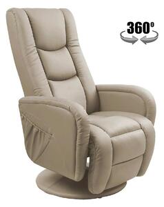 Fotoliu recliner PULSAR, cappuccino, piele ecologica/metal, 68x85/135x