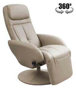 Fotoliu recliner OPTIMA, cappuccino, piele ecologica/metal, 77x80/139x