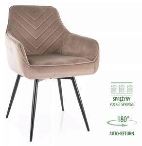Scaun SERVIO, bej inchis - Bluvel 40, stofa catifelata/metal, 55x58x88