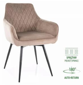 Scaun MARLO, bej inchis - Bluvel 40, stofa catifelata/metal, 55x58x88