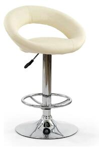 Scaun bar H15, crem/crom, piele ecologica/metal, 54x46x80/102 cm