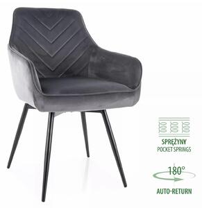 Scaun SERVIO, gri - Bluvel 14, stofa catifelata/metal, 55x58x88 cm
