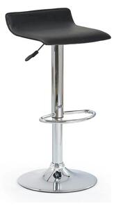 Scaun bar H1, negru/crom, piele ecologica/PVC/otel, 40x39x63/84 cm