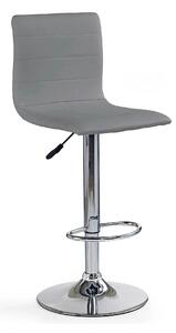 Scaun bar H21, gri/crom, piele ecologica/otel, 40x42x93/115 cm