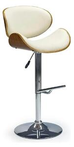 Scaun bar H44, crem/nuc/crom, piele ecologica/placaj indoit/otel, 53x4