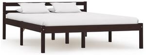 Cadru de pat, maro închis, 140 x 200 cm, lemn masiv de pin
