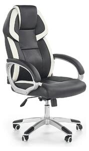 Scaun de birou BARTON, negru/alb, piele ecologica perforata, 64x68x115
