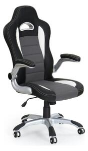 Scaun gaming LOTUS, negru/gri, piele ecologica perforata, 63x65x117/12