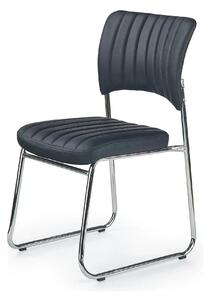Scaun tapitat Rapid Black, negru/crom, metal/piele ecologica, 48X58X83