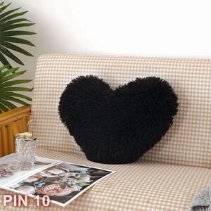 Pernă pufoasă decorativă inimă (neagra)