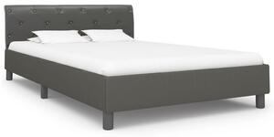 Cadru de pat, gri, 140 x 200 cm, piele ecologică