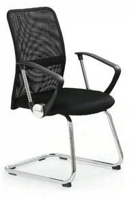 Scaun de birou VIRE SKID, negru, stofa mesh, 58x60x97 cm