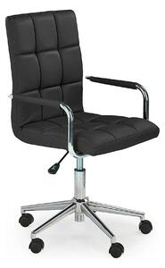 Scaun birou GONZO 2, negru, piele ecologica, 53x60x98/110 cm