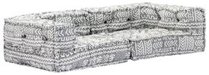 Canapea puf modulară cu 2 locuri, gri deschis, material textil