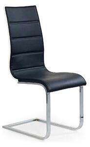 Scaun tapitat K104, negru/alb/crom, piele ecologica/metal, 42X58X99 cm