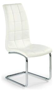 Scaun tapitat K147, alb/crom, piele ecologica/metal, 42X55X101 CM
