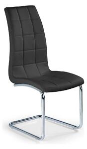 Scaun tapitat K147, negru/crom, piele ecologica/metal, 42X55X101 CM