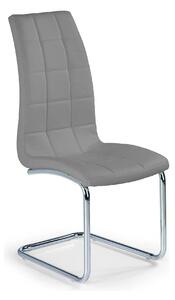 Scaun tapitat K147, gri/crom, piele ecologica/metal, 42X55X101 CM