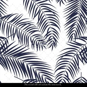 Fototapet Umbra de frunze de palmier negru