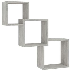 Rafturi de perete, cub, gri beton, 84,5x15x27 cm, PAL