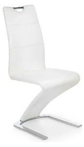 Scaun tapitat K188, alb/crom, piele ecologica/metal, 45X63X101 CM