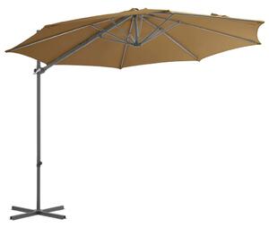 Umbrelă de exterior cu bază portabilă, gri taupe