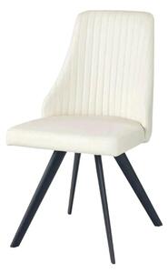Scaun tapitat K206, alb/negru, piele ecologica/metal, 53X48X87 CM