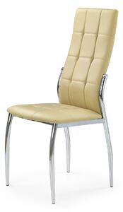 Scaune bucatarie inox K209, bej/crom, piele ecologica/metl, 43x54x101x