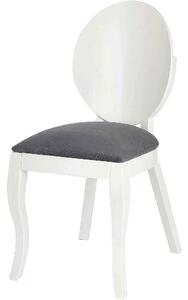 Scaun tapitat Verdi, gri/alb, stofa clasica/lemn de fag, 43X52X90 CM