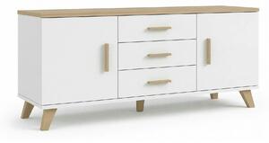 Comoda TV LOTTA, alb/stejar sonoma, PAL, 150x45x69 cm
