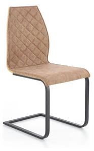 Scaun K265, maro/negru, piele ecologica/metal, 43x58x94 cm